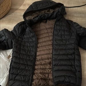 Men’s Black and Brown Quilted Jacket